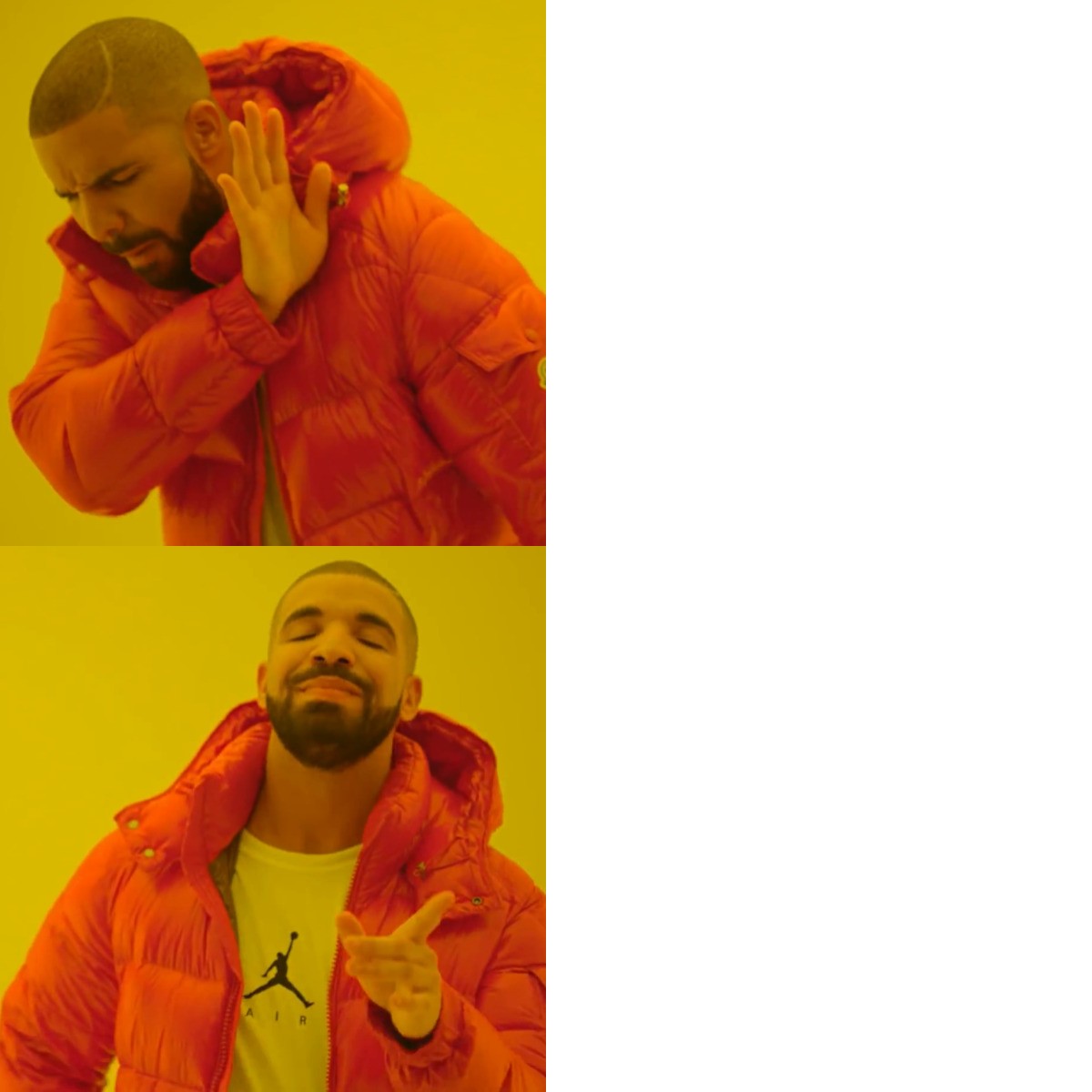 Drake Hotline Bling meme about Lelick